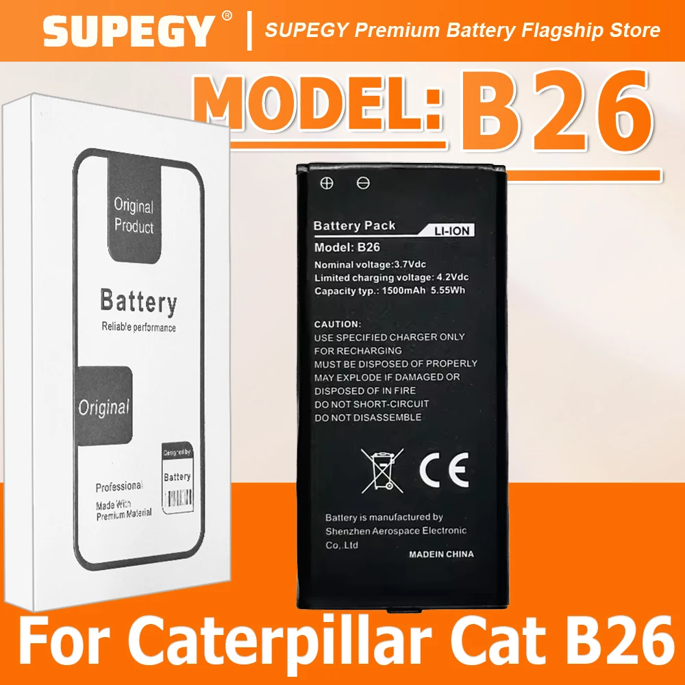 

Аккумулятор B26 с реальной емкостью 1500 мАч для мобильного телефона Caterpillar CAT B26, высококачественный, новое производство