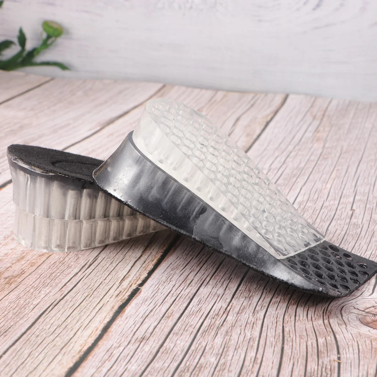 نعال رفع الأحذية من السيليكون لزيادة الارتفاع للرجال والنساء باللون الأسود، نعل داخلي مريح لرفع الأحذية #1