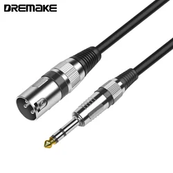 DREMAKE XLR Microphone Cable to Mic Jack 1/4 TRS Cable 6.35mm/6.5mm Male to XLR Male Audio Patch Cord For Mixer Stereo Amplifier