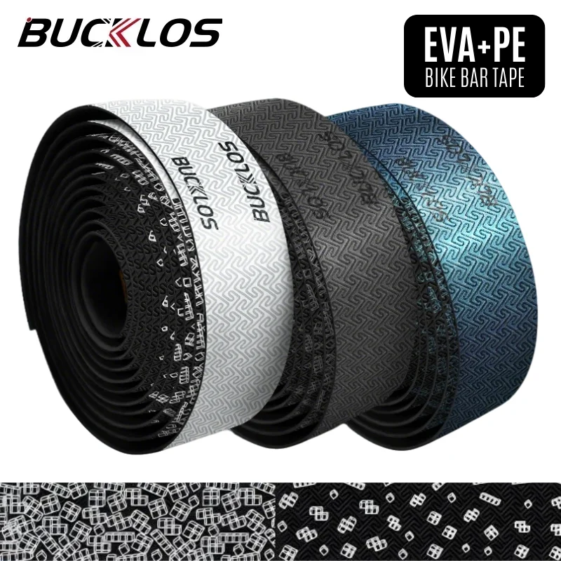 

BUCKLOS Anti-slip Bike Handlebar Tape Grid Pattern Road Bicycle Bar Cover Shock Absorbing Durable Tear-resistant Handle Bar Wrap