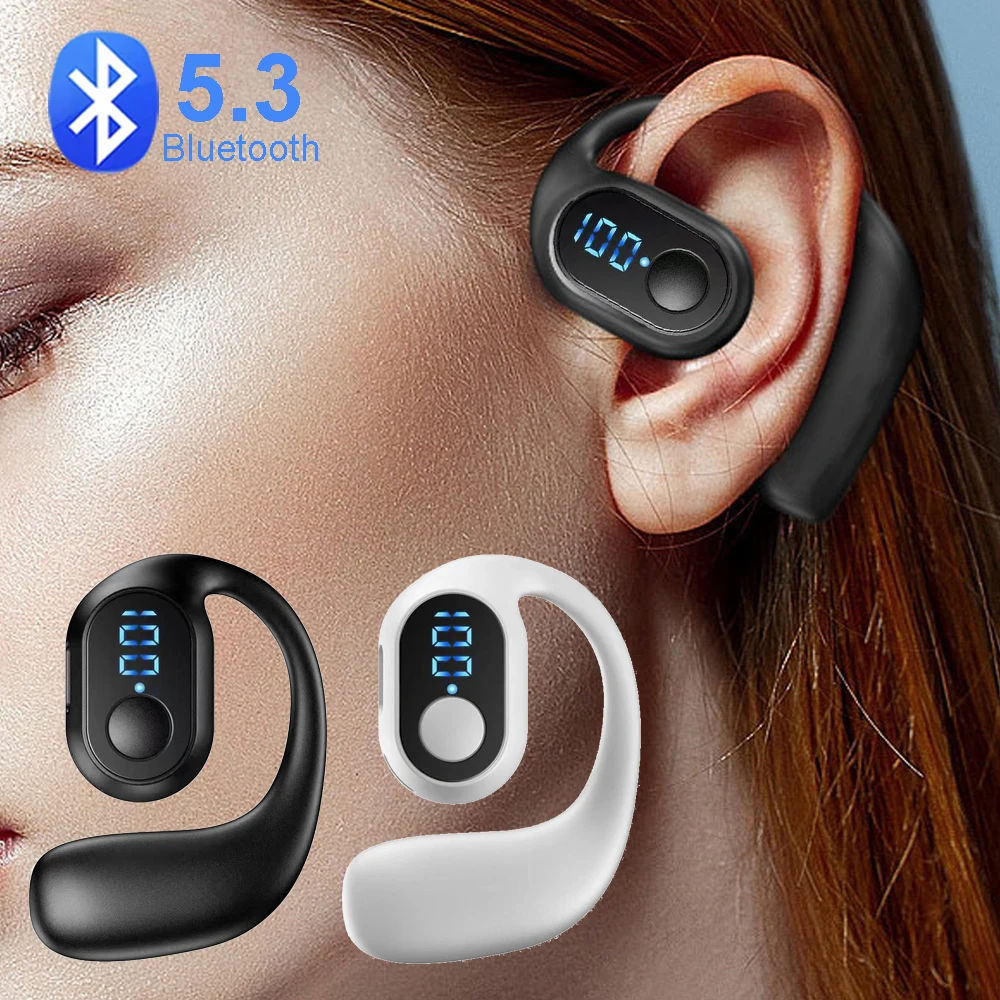 Bluetooth 5.3 Headphone TWS Wireless Ear Hook Earphone HiFi Stereo Noise Reduction Headset Waterproof Earbud for Huawei Xiaomi