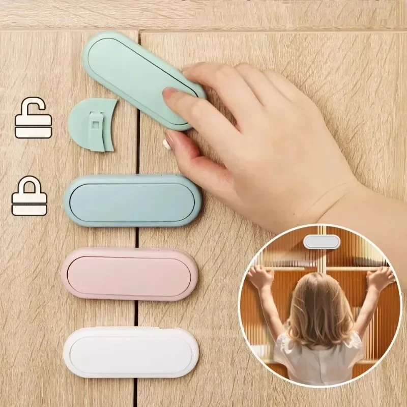 Kids Safety Lock Universal ABS Safe Security Window Lock Drawer Anti-open Handle Locks Baby Kids Anti-pinch Protection Device