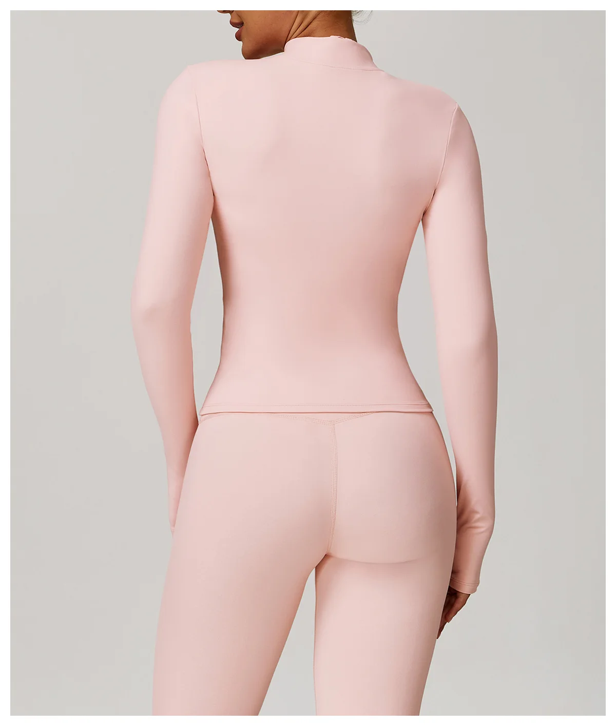 NEWRibbed Yoga Tops Women Standing Collar Yoga Long Sleeved Sports Jacket Running Training Fitness Top Gym Workout Running Shirt