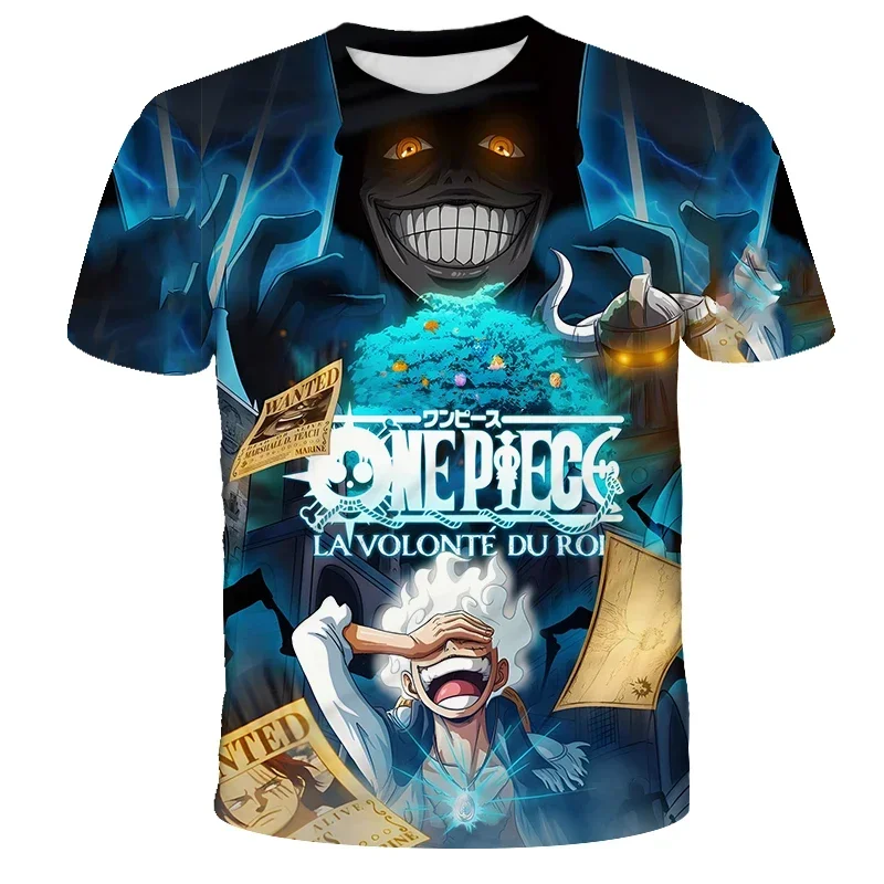 جديد الصيف تي شيرت الاطفال أنيمي قطعة واحدة لوفي الأولاد ملابس الاطفال الفتيان تي شيرت الاطفال الصيف قصيرة الأكمام بلايز كول تي شيرت