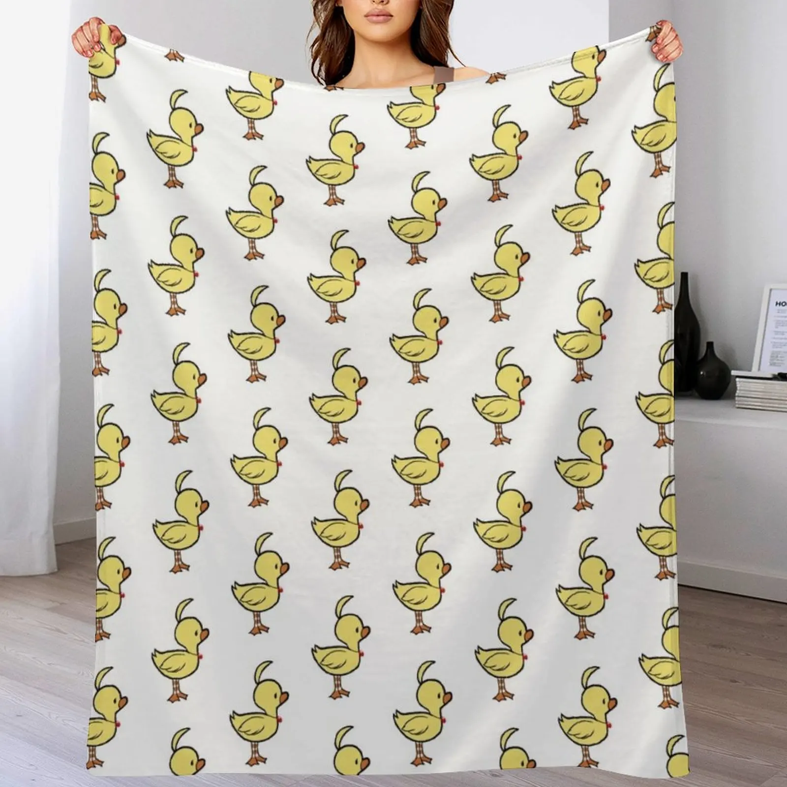 Ahiru Duck Chibi Throw Blanket