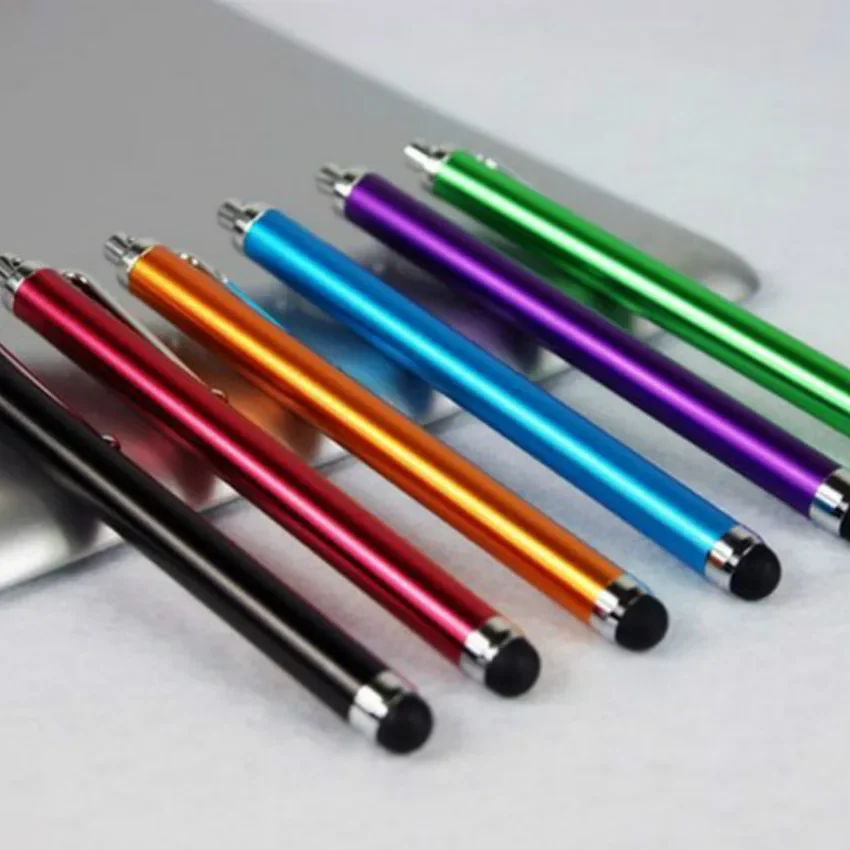 300pcs/lot With Clip Metal Capacitive Stylus Touch Screen Pen for iPhone iPad Samsung Tablet PC Mobile Cell Phone