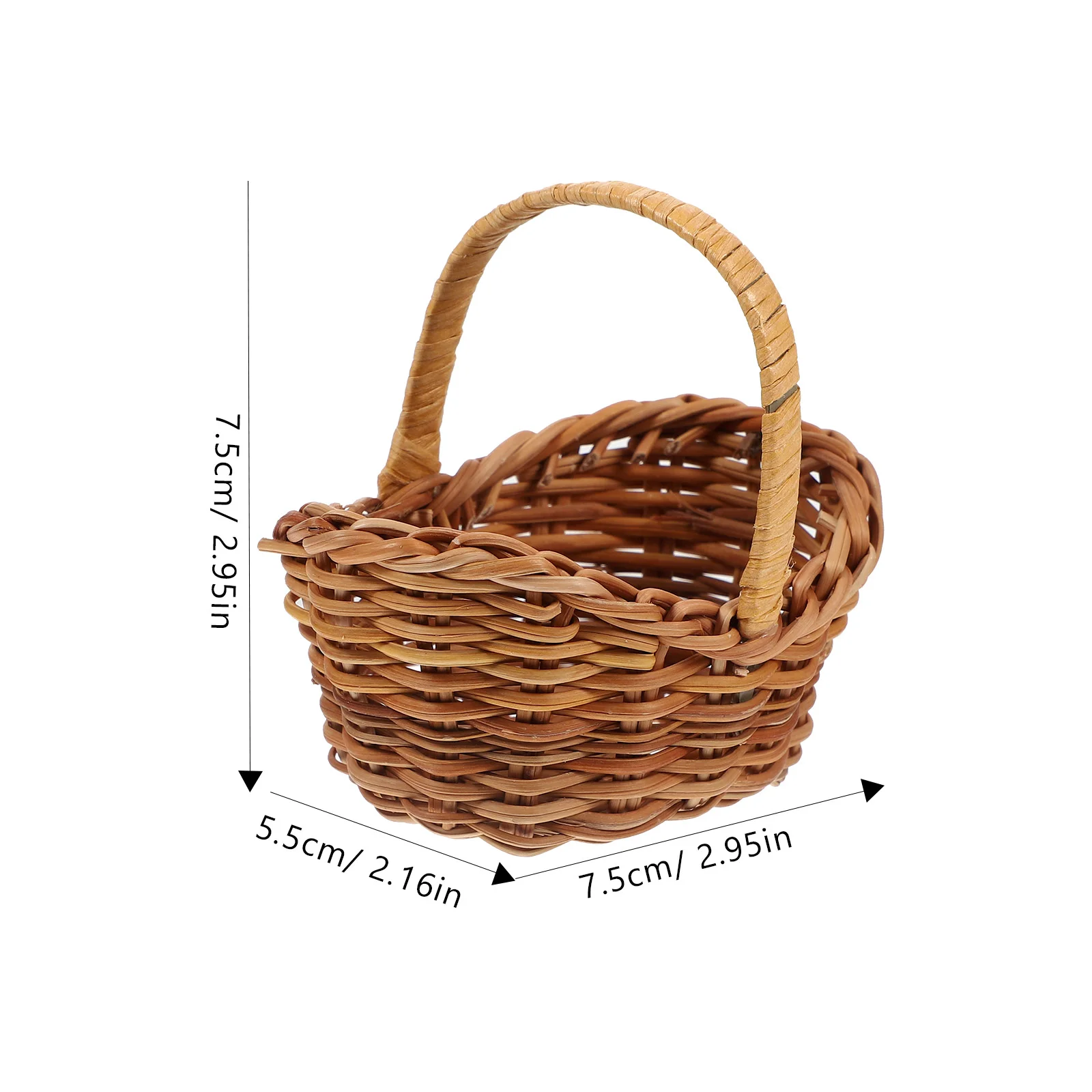 4 Pcs Mini Small Woven Stroller Toys Flower Retro Decor Rattan Baskets Picnic Tiny Accessories