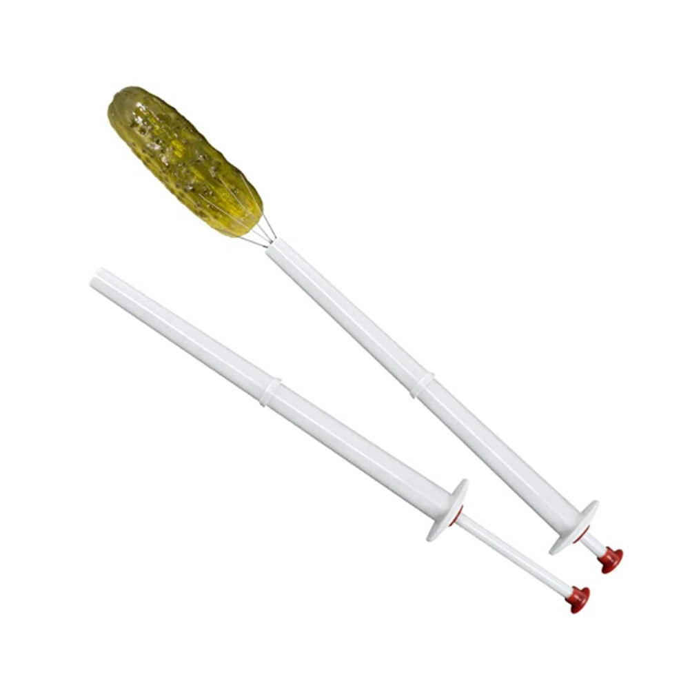 Deluxe Pickle Pincher, Set of 2,Pickle Picker Stainless Steel and Plastic- Olive Pepper