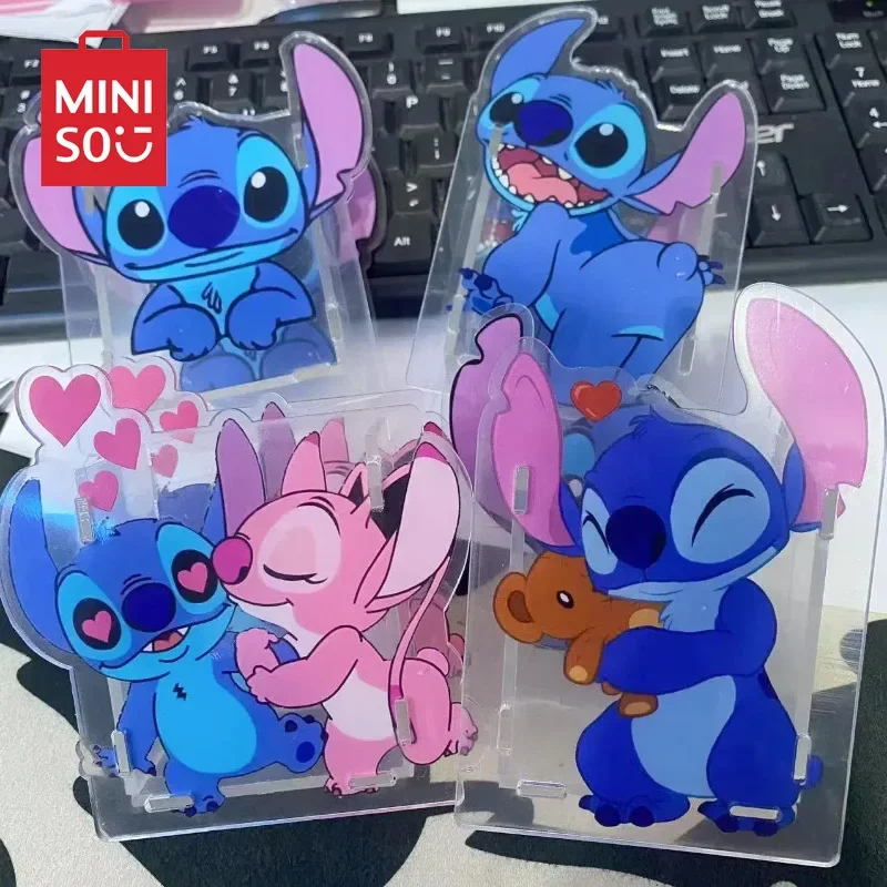 

New Creative Stitch Acrylic Cartoon Anime Pen Holder Simple Style Student Desktop Organizing Storage Bucket Office Household