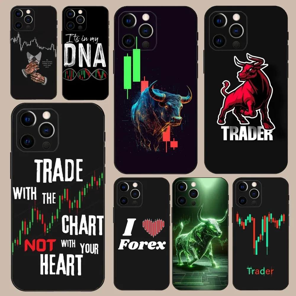 Forex Day Trading Day Trader Phone Case For iPhone 16,15,14,13,12,11,Pro,X,XS,Max,XR,Plus,Mini Soft Black Cover