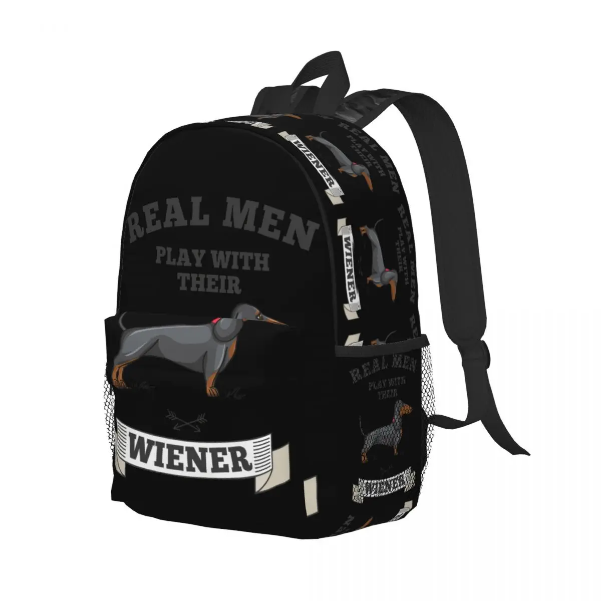 Dachshund Weiner Dog Backpack, Middle High School Student Bookbag