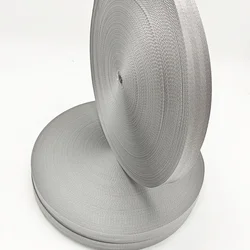 50m/roll Tape Ultra high molecular weight polyethylene UHMWPE webbing anti cutting band wear-resistant safety Ribbon Grey 1.2mm
