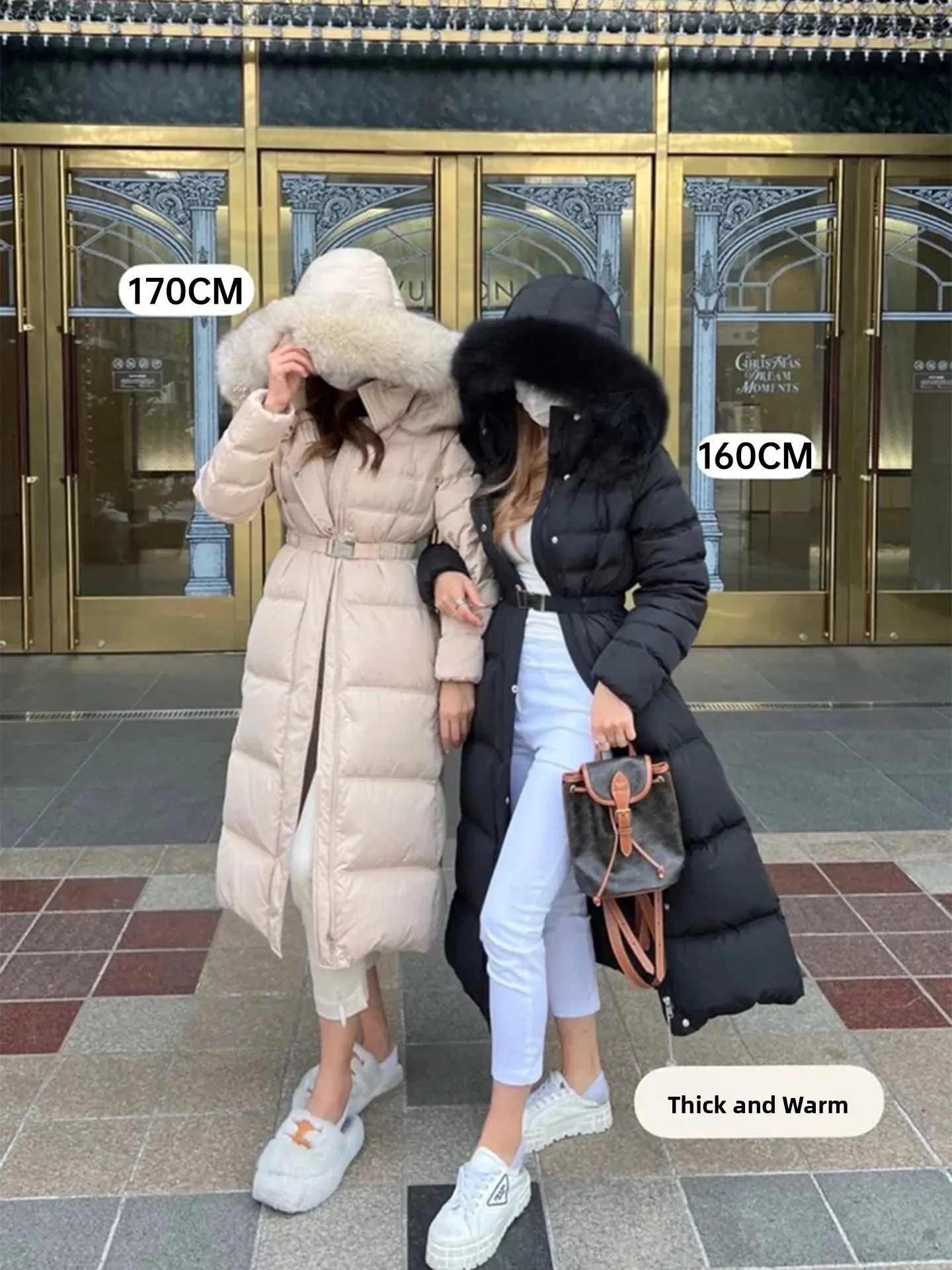 Jaet largo de plumas para mujer, abrigo de invierno ajustado hasta la rodilla, acolchado en la cintura, prendas de vestir exteriores Faionable, estilo coreano