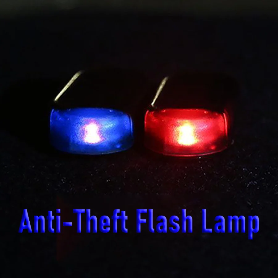 1Pc LED Anti-theft Flash Blinking Lights Red Blue Light Fake Solar Power Car Alarm Lamp Security System Warning Theft Flash