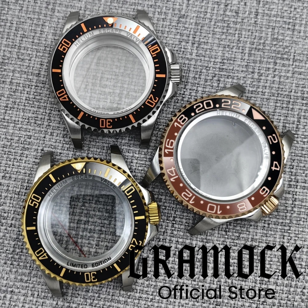 

Gramock NH34 NH35 NH38 ETA2824 PT5000 44 мм двухцветное золото розовое золото DEEP SEA Homage большой сапфир мужские часы корпус керамический безель