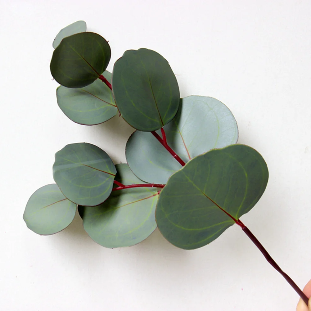 

4Pcs Artificial Eucalyptus Leaf Plants PVC Fake for Home Garden Wedding Relaxing Decoration Plant Artificial