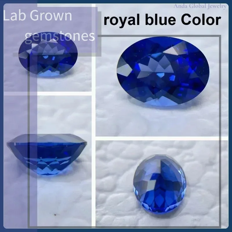 

M-Lab Grown Sapphire Oval Cut Blue Color Gems High Quality Low Cost For Jewelry Setting&Custom Design Selectable AGL Certificate