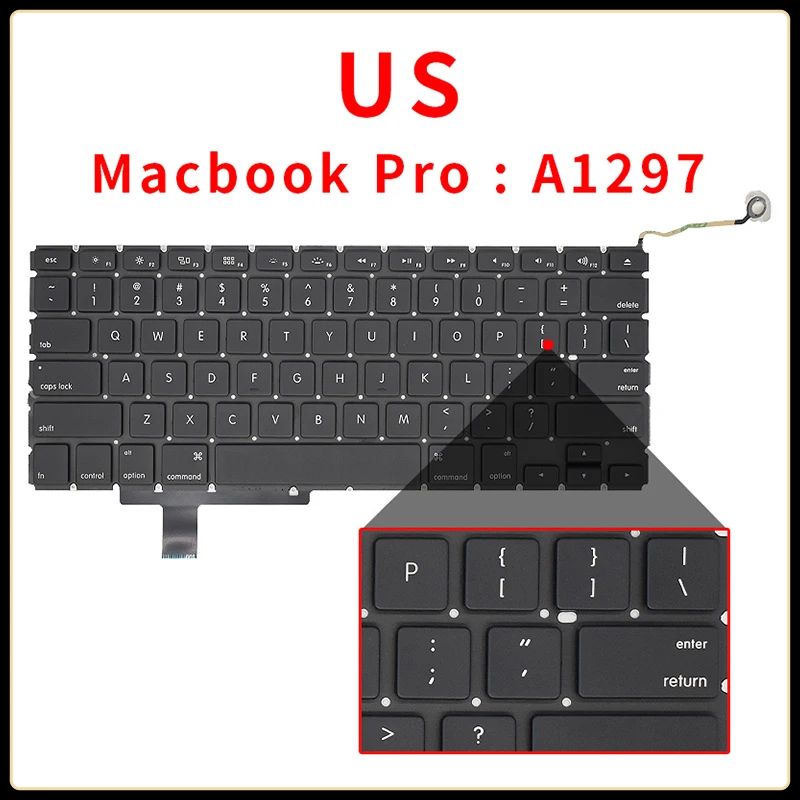 A1297 Клавиатура для Macbook Pro 17 дюймов США Великобритания Ru Испания Французский Немецкий Арабский Бразилия итальянская Турция Португалия тайская Раскладка