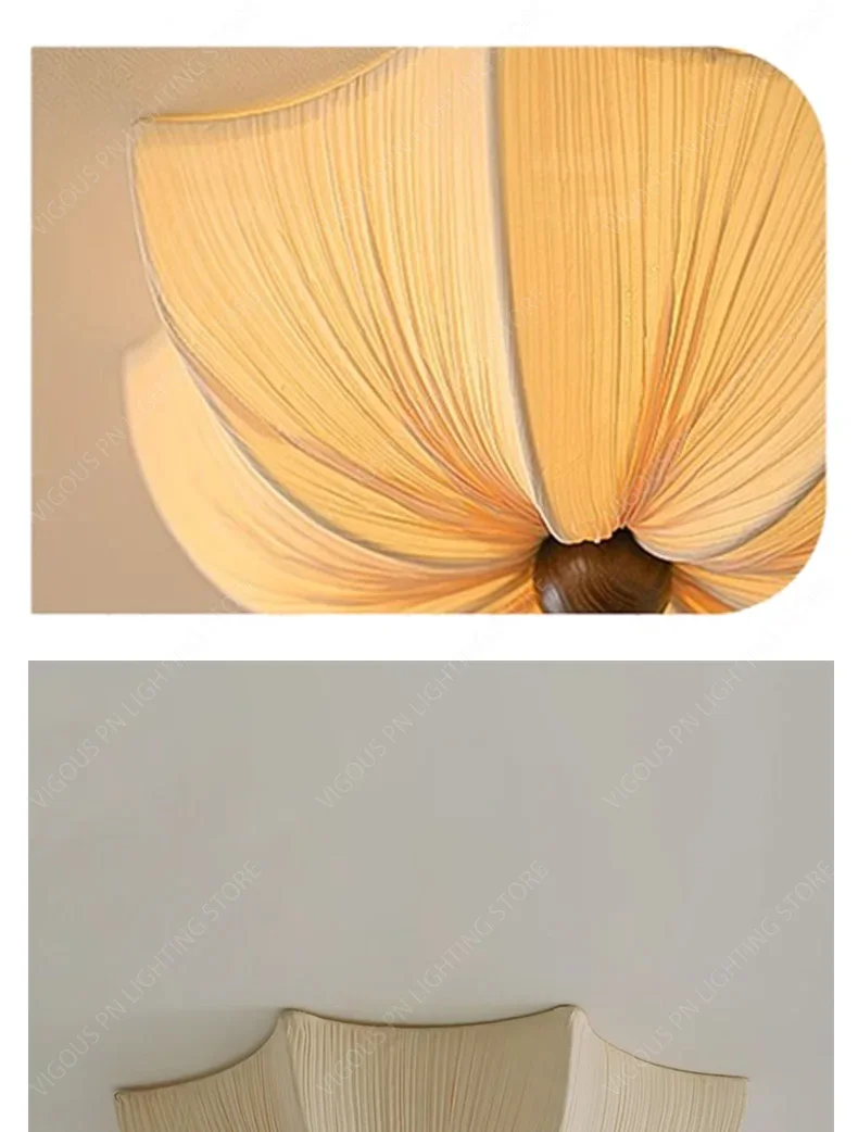 Nordic Wabi Sabi Fabric Ceiling Lights Living Room Cloth