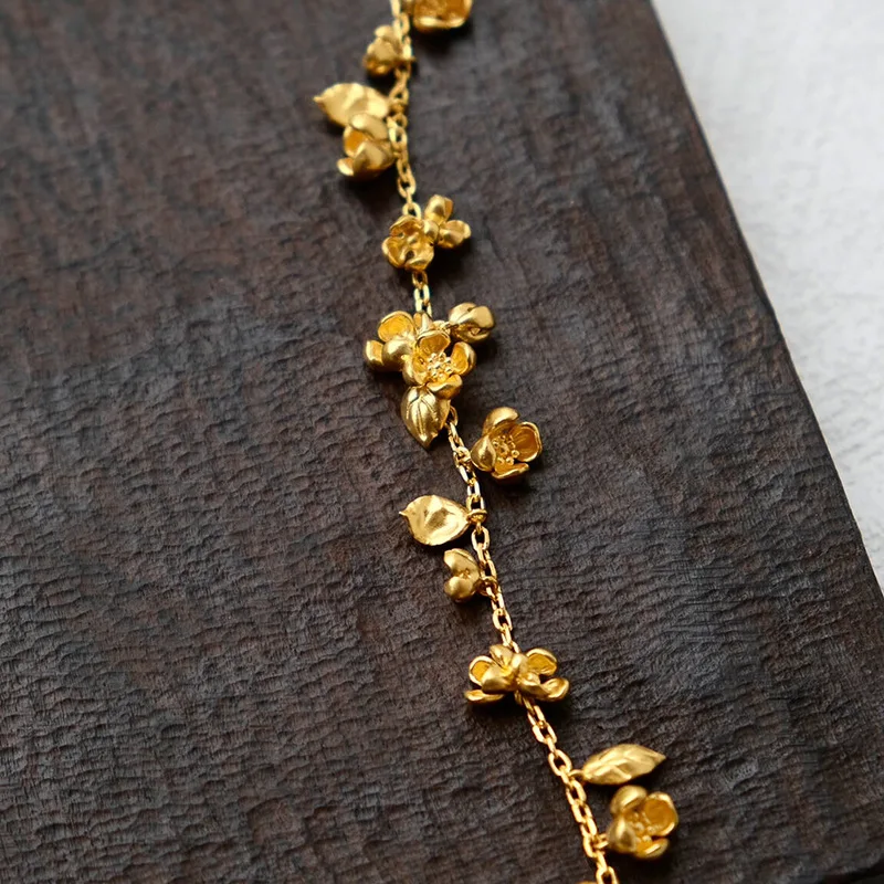 الكلاسيكية الإبداعية الجديدة على النمط الصيني الرجعية أوسمانثوس سوار للنساء اكسسوارات أزياء فريدة من نوعها زهرة أساور مجوهرات #1