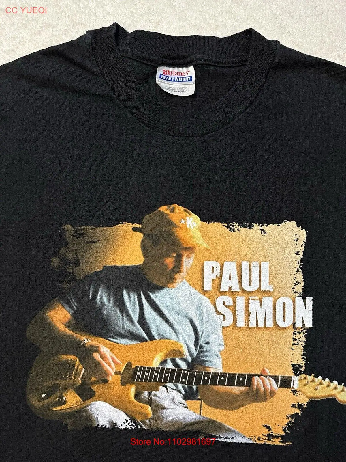 Vintage 2000s Y2K 2001 Paul Simon Music Tour Promo Art Official T-Shirt, XL NEW