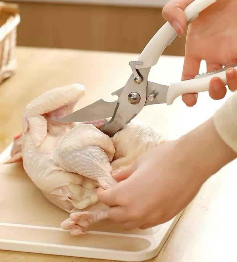 Powerful Kitchen Scissors for Cutting Chicken Bones, Multi-Functional Household Scissors for Chicken, Fish, and Meat Bones, Special Food Scissors, Magic Tool for Cutting Barbecue
