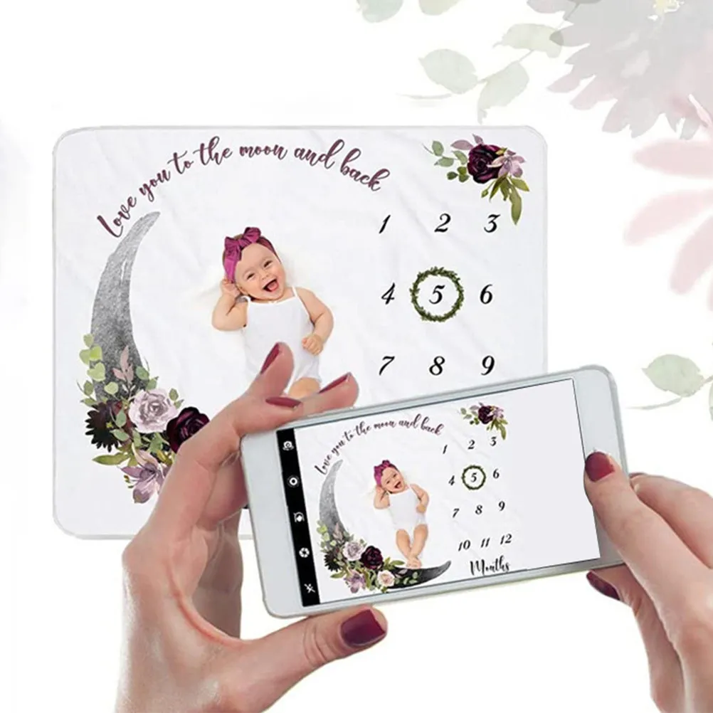 赤ちゃんの写真撮影用ブランケット-フランネル-マンスリーメモリー-女の子-男の子-新生児写真撮影用小道具-ソフトで快適な明るい色