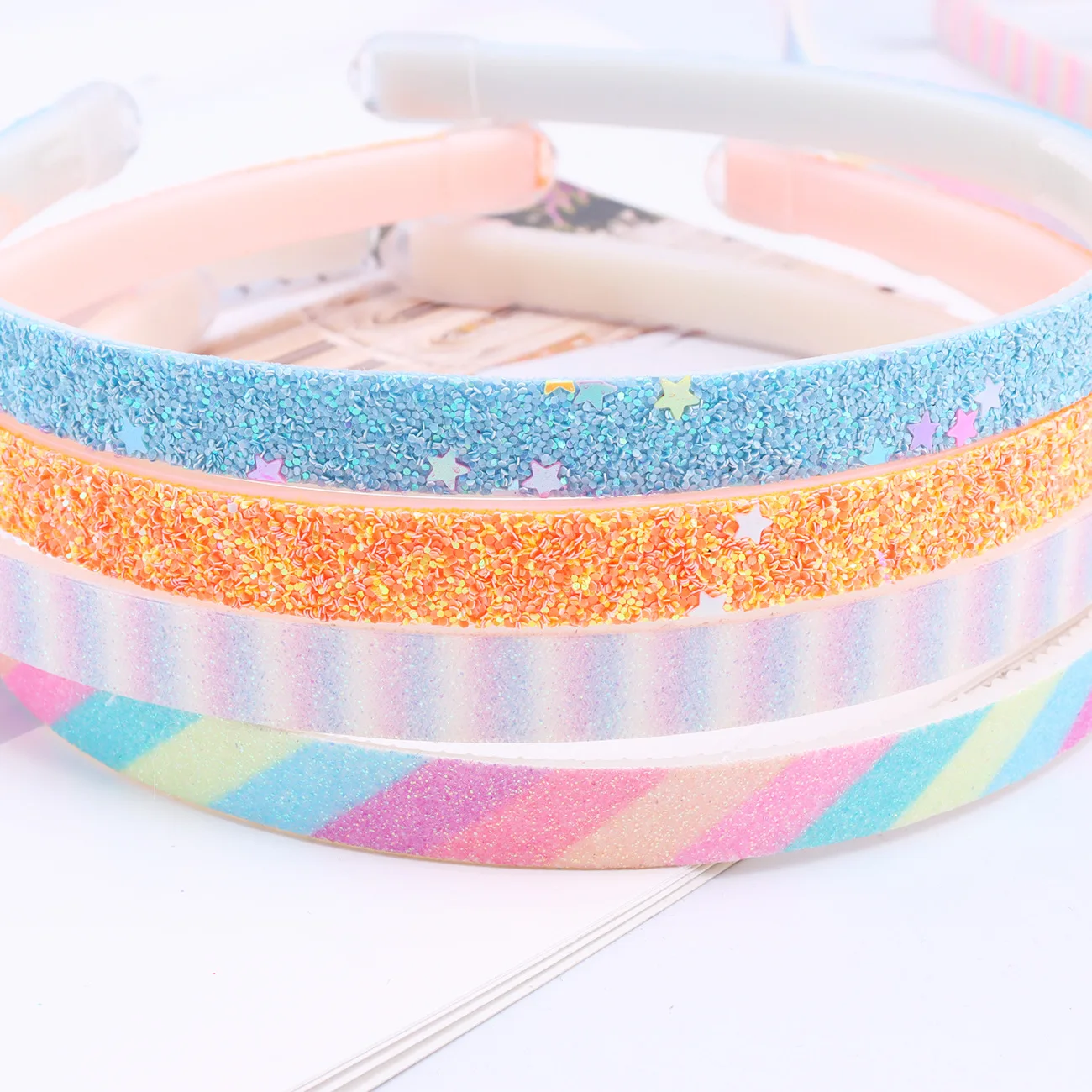 Glitter Headbands Colorful Plastic Headbands with Teeth Sparkle Headbands for Girls and Women