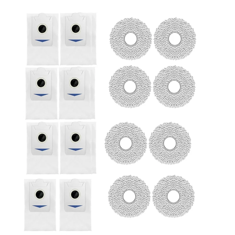 16 Pcs Rags And Dust Bags For ECOVACS DEEBOOT X5 OMNI / X5 PRO OMNI Sweeping Robot Cleaner Parts Replacement-B91B