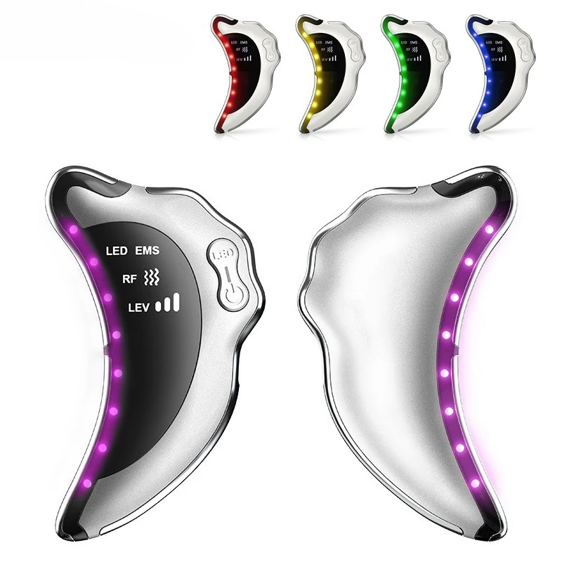 แผ่นขูดกัวซาไฟฟ้า ไมโครเคอร์เรนท์ ยกกระชับใบหน้า ลดเลือนริ้วรอย แผ่นกัวซาสำหรับยกกระชับผิวหน้า ลดเลือนริ้วรอย บำรุงผิวหน้าและลำคอ เครื่องมือเสริมความงาม