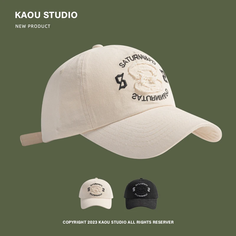 

Retro baseball cap versatile face cap men's spring and autumn sunscreen sunshade embroidered hat