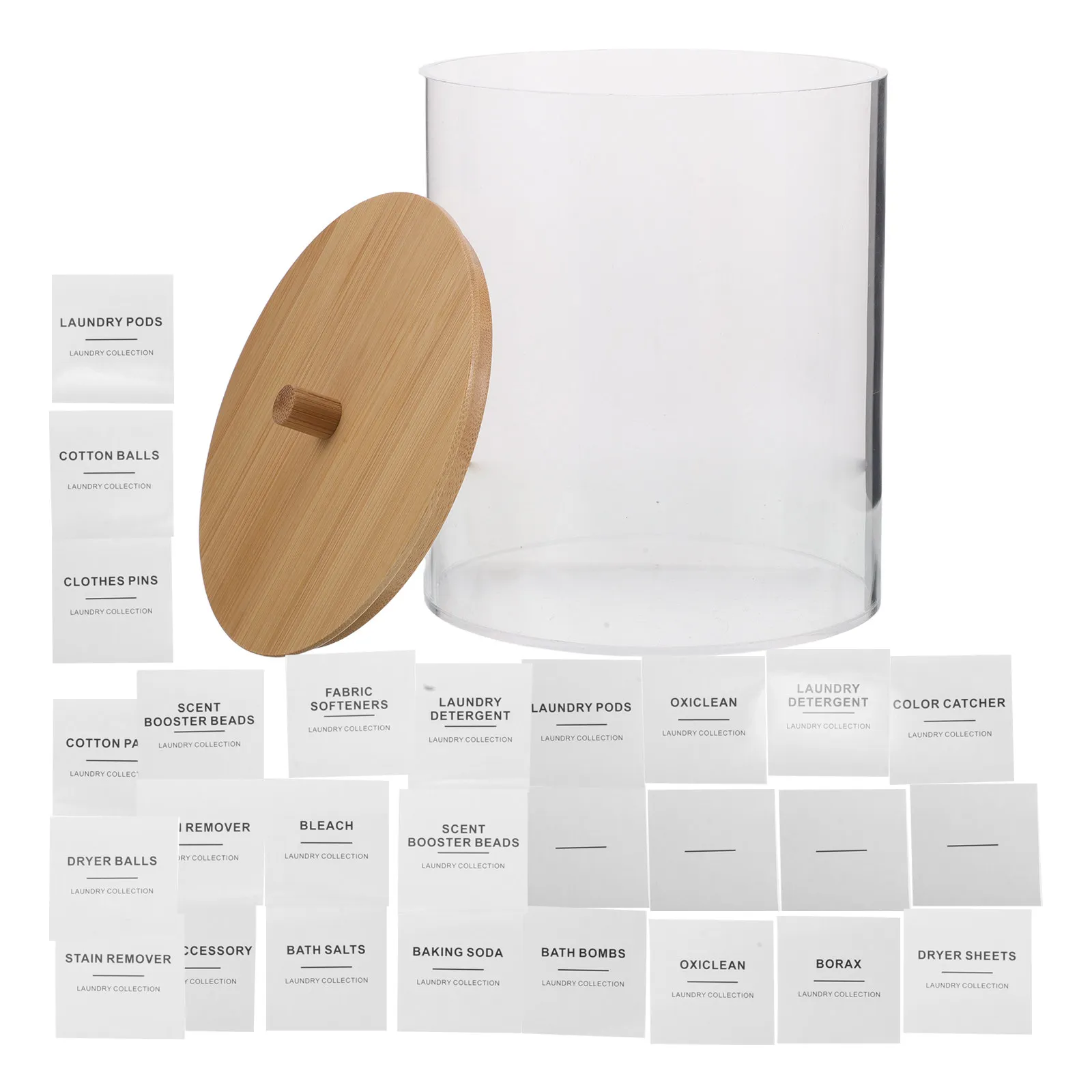 

Акриловый органайзер для прачечной с 27 этикетками, прозрачный держатель для салфеток, многофункциональный контейнер, емкость для стирального порошка