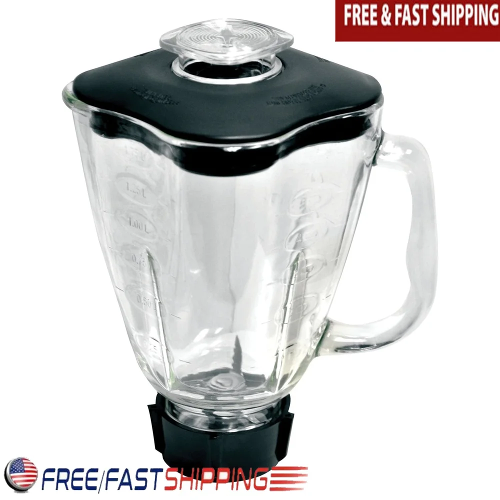 Juego de repuesto para tarros de vidrio para licuadora Oster P-OST722, incluye tapa de llenado, junta de Base, cuchillas de acero inoxidable de 42 Oz