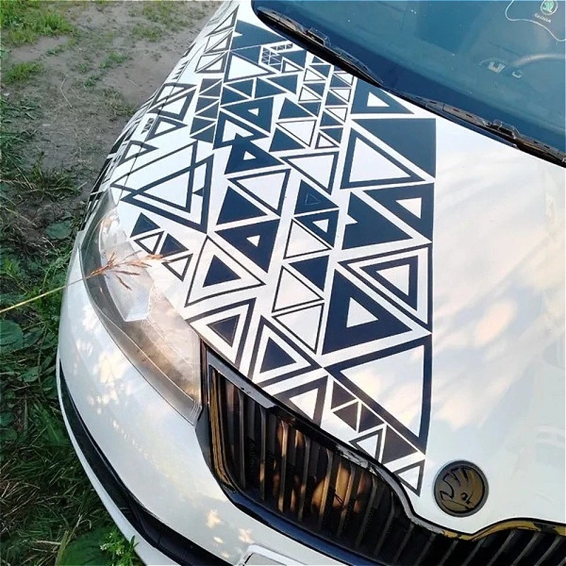 4PCS Large Triangular Car Decals Sport Stickers for Scratch Covering and Decoration DIY Full-body Bumper Modification Decals - view 5