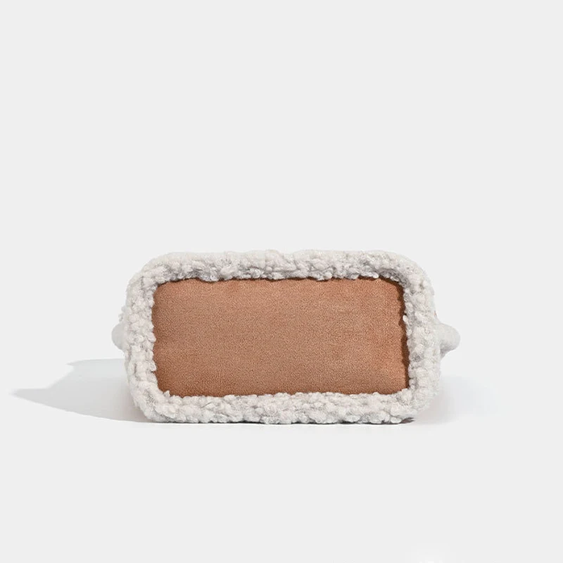 Tas wol wanita, kantung bahu lembut sehari-hari tambal sulam berpergian baru di musim dingin 2024