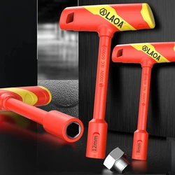 1Pc LAOA VDE T-shape Socket Wrench CR-V 4-14mm Hex Key 58HRC Insulated Hexagon Screwdriver Socket Spannner