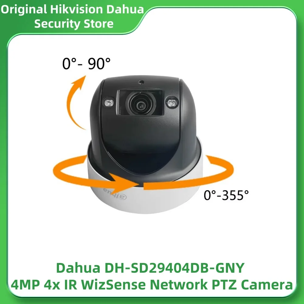 Dahua SD29404DB-GNY 4MP 2.8mm-12mm Lens 4x IR WizSense Network PTZ Camera IR 50m 4x Optical Zoom Built-in Mic PoE SMD 3.0 WDR