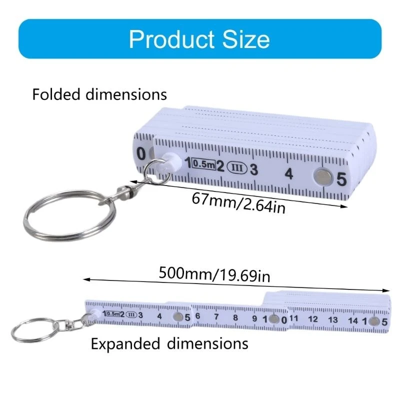 Compact Folding Ruler Baychain Keyring с линейкой для Home & Outdoor Использование A2BB