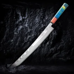 Sashimi Knife Random Handle Handmade Forged Damascus Steel Blade Kiritsuke Sakimaru Yanagiba Cleaver Ham Sushi Kitchen Knife