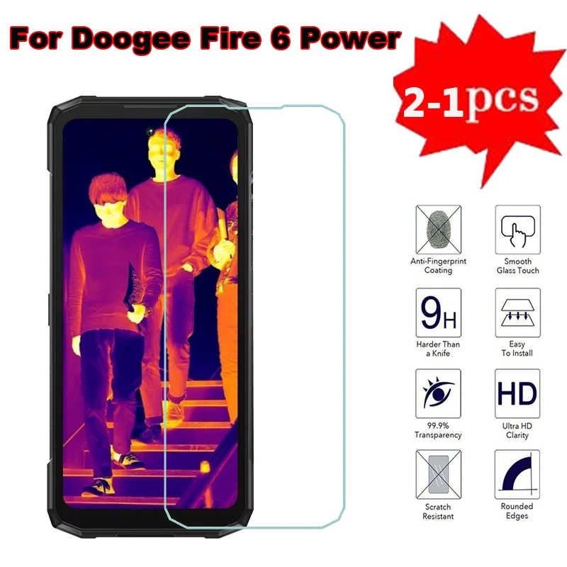 2-1PCS 9H Protective Glass For Doogee Fire 6 Power Phone Film Tempered Glass For Cristal Templado Doogee Fire 6 Screen Protector