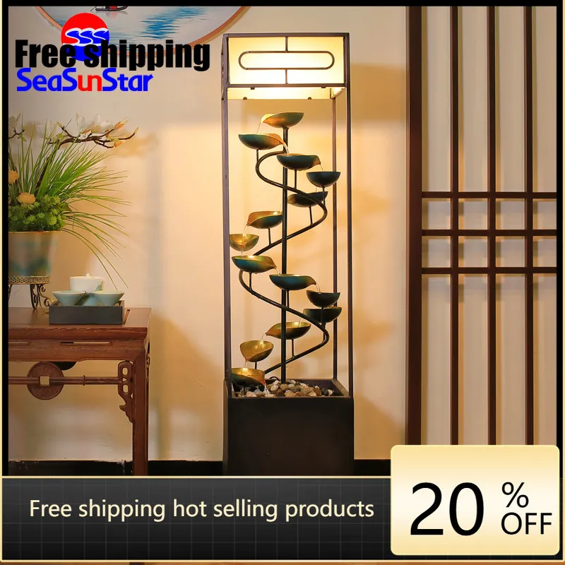 New Chinese style lucky water fountain living room entrance hotel, home decoration floor ornament