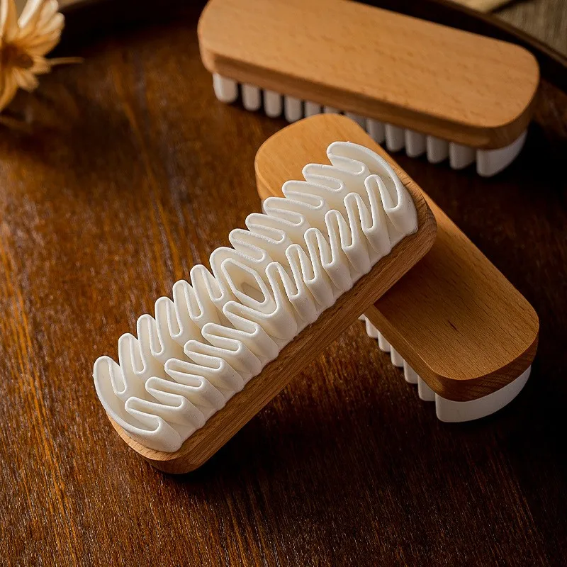 Beech wood Suede glue brush snow boots suede abrasive leather clothing care multi-function cleaning brush