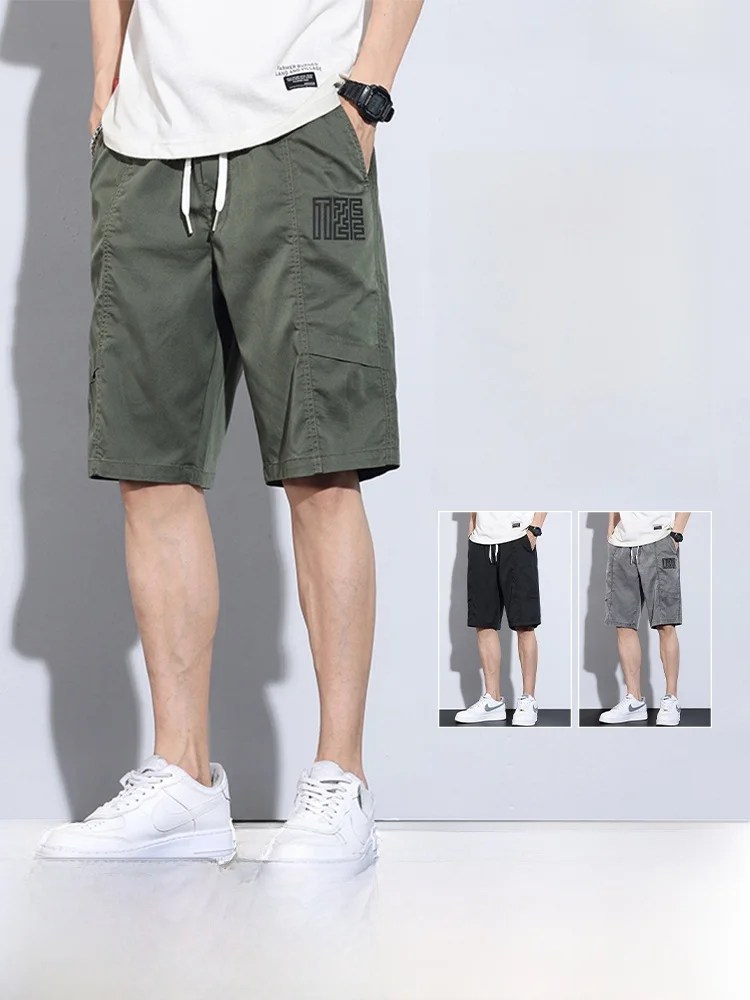 

UNE AMREAN Men's Summer Thin Qui Dry Loose Fitn orts Breathable Cool Feeling Spor Casual Straight Leg Five-Quarter...