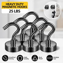 Black Magnetic Hooks, 25Lbs Strong Heavy Duty Cruise Magnet S-Hooks for  Hanging, Cabins, Grill, Kitchen, Garage, Workplac