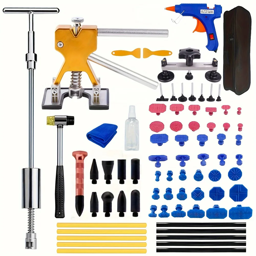 

77/43 шт. комплект съемников вмятин автомобиля, безкрасочный съемник вмятин с Т-образной планкой, инструменты для ремонта клейких вмятин на кузове, инструменты для удаления двери автомобиля, ремонт вмятин