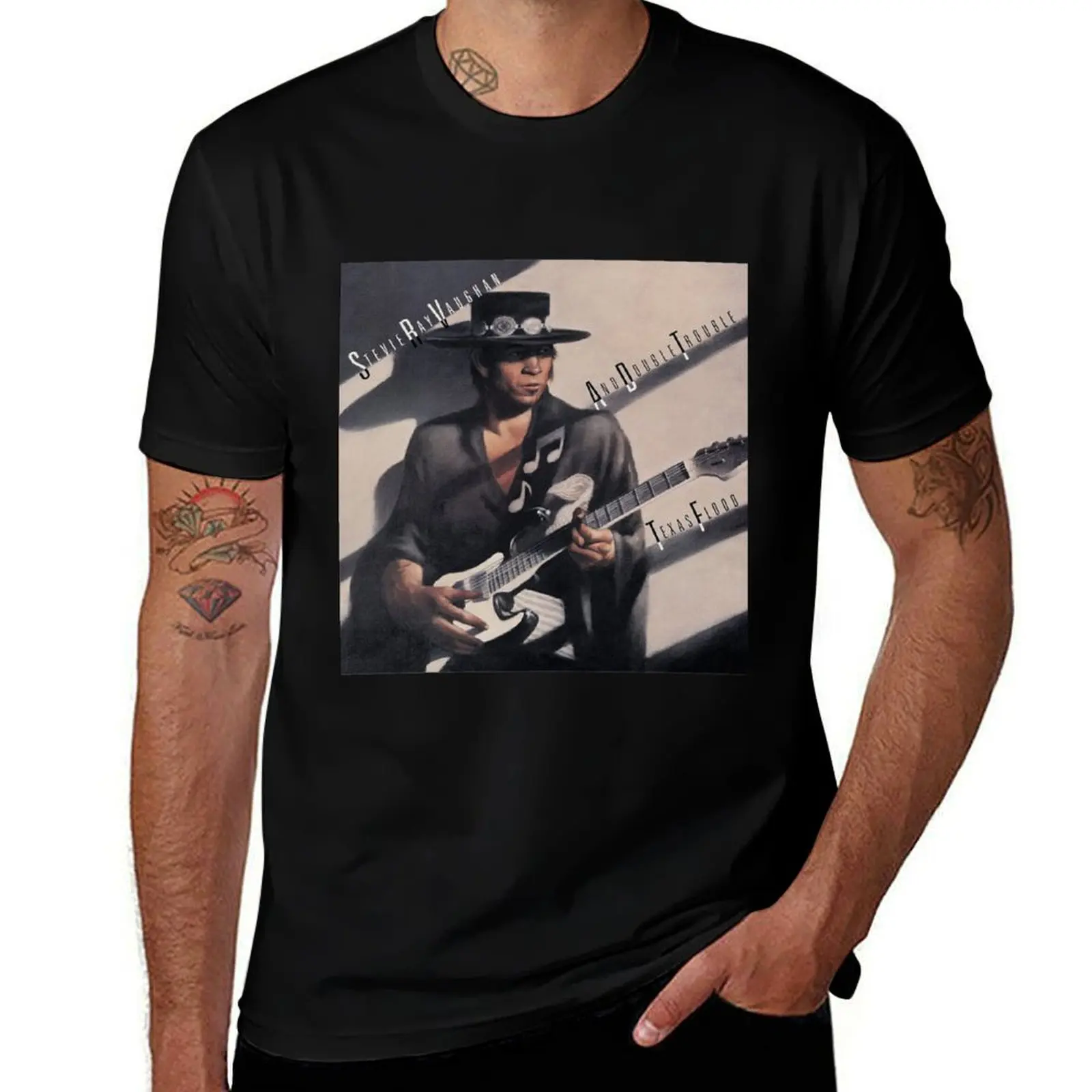 

cotton t T-Shirt t-shirt for for Stevie pack package man man black shirts plain Texas Flood Vaughan Ray white