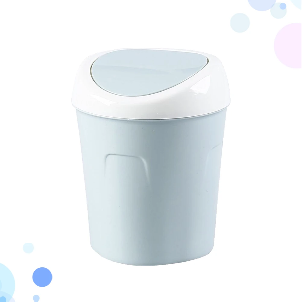 

Flip Trash Trash Can With Lid Plastic Waste Basket for Kitchen Desktop Garbage Can Lid Mini Bin Home Office