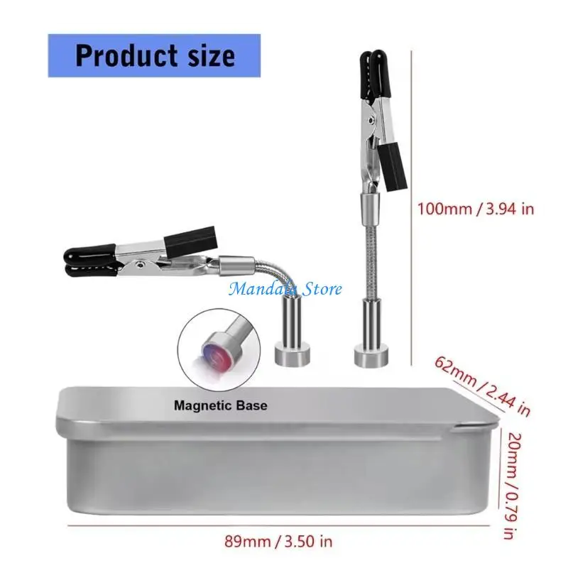 U2JC 2/4 قطعة ذراع معدنية مرنة حامل اللوحة المغناطيسي لحام الثالث مساعدة الأيدي لحام الموضع أداة إصلاح الإلكترونية #6