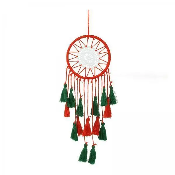 Christmas Dream Catcher Boho Cotton Wall Hanging Ornament Home Decor for Bedroom Living Room Nursery