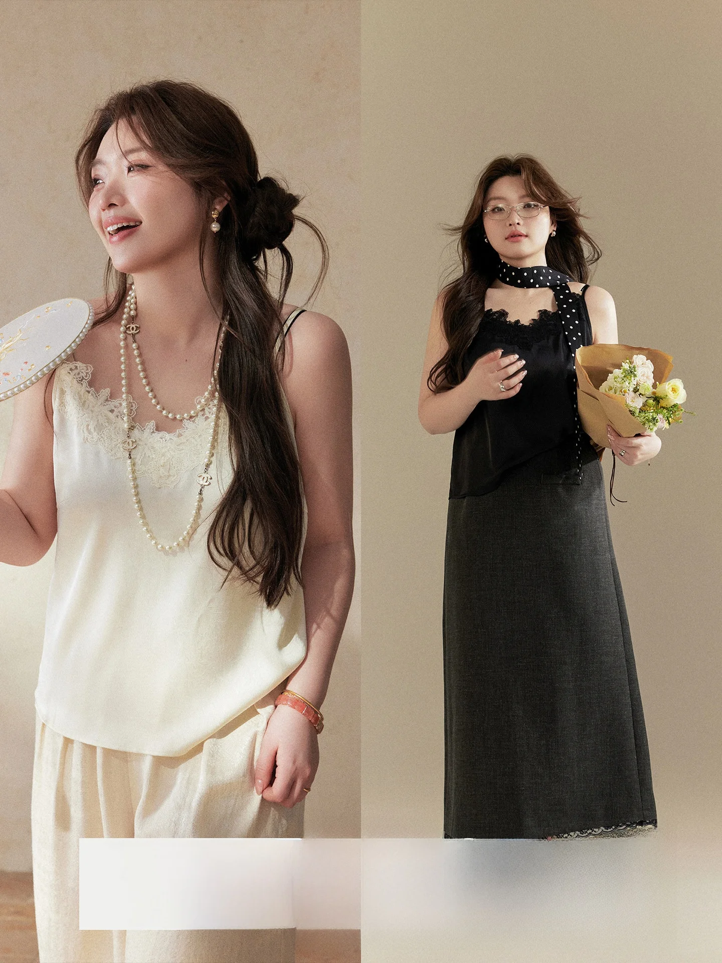 

Large Size Women's Lace V-ne Strap Vest Spring New Sle Drapey Inner Wear Top French Sle Slim Fit Ballet Moon Series